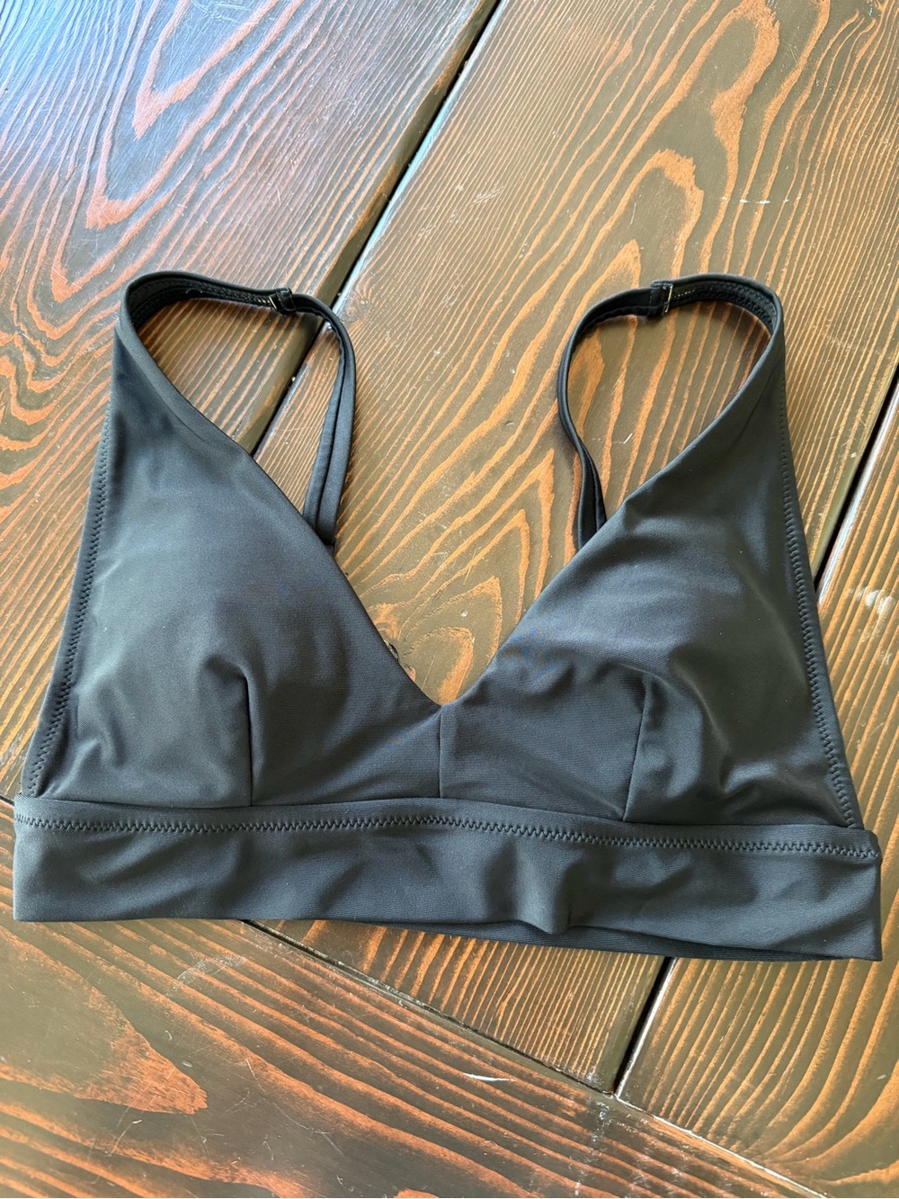 aerie Black Triangle Swim Bikini Top